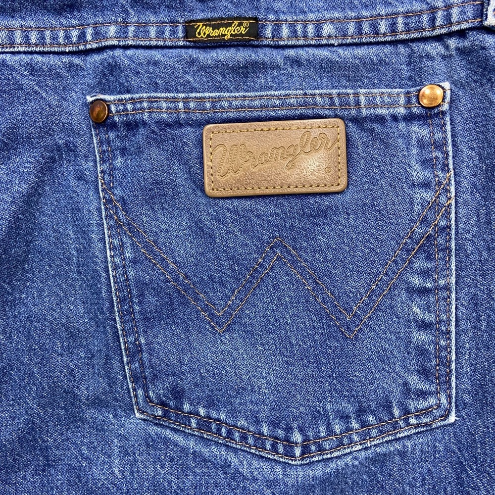 VINTAGE Wrangler Jeans Mens 40x29‎ Blue Denim Distressed Cowboy Cut Made In USA - Picture 5 of 12